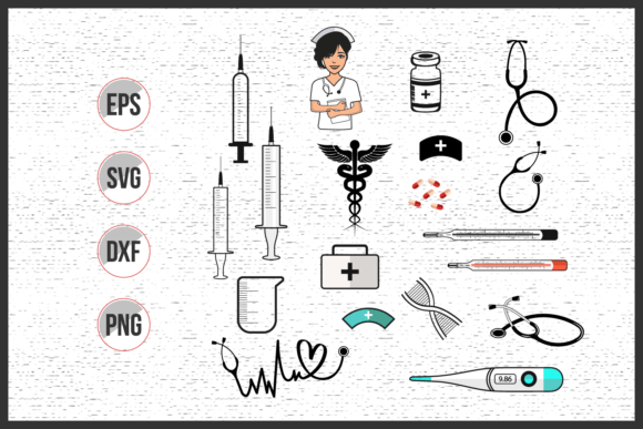 18 Medical Elements Vector Set: Graphics for Print Templates