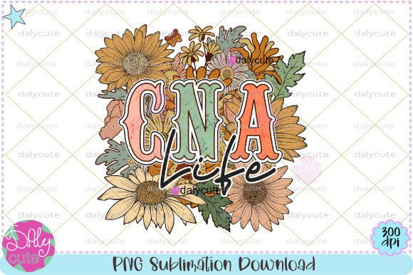 CNA Retro Nurse PNG: Graphics for T-Shirt Designs