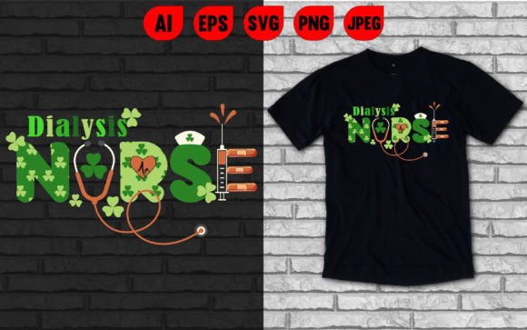 Dialysis Nurse St. Patrick's Day Graphics & T-Shirt Designs