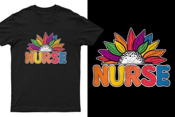 Flower Groovy Nurse Graphics for T-Shirt Designs