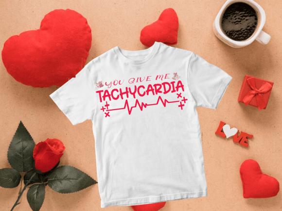 Funny Nurse Tatchycardia Valentine Day Graphics & T-Shirt Designs