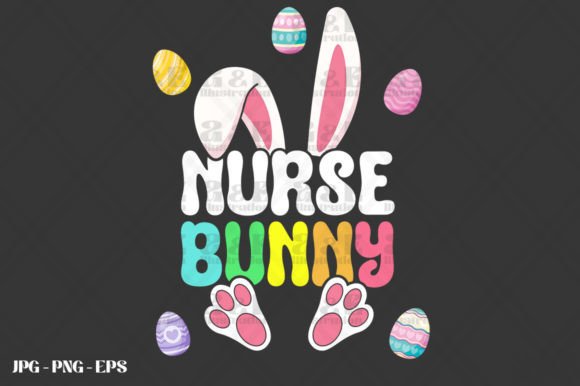 Nurse Bunny Cute Easter Family Graphics for T-Shirt Designs